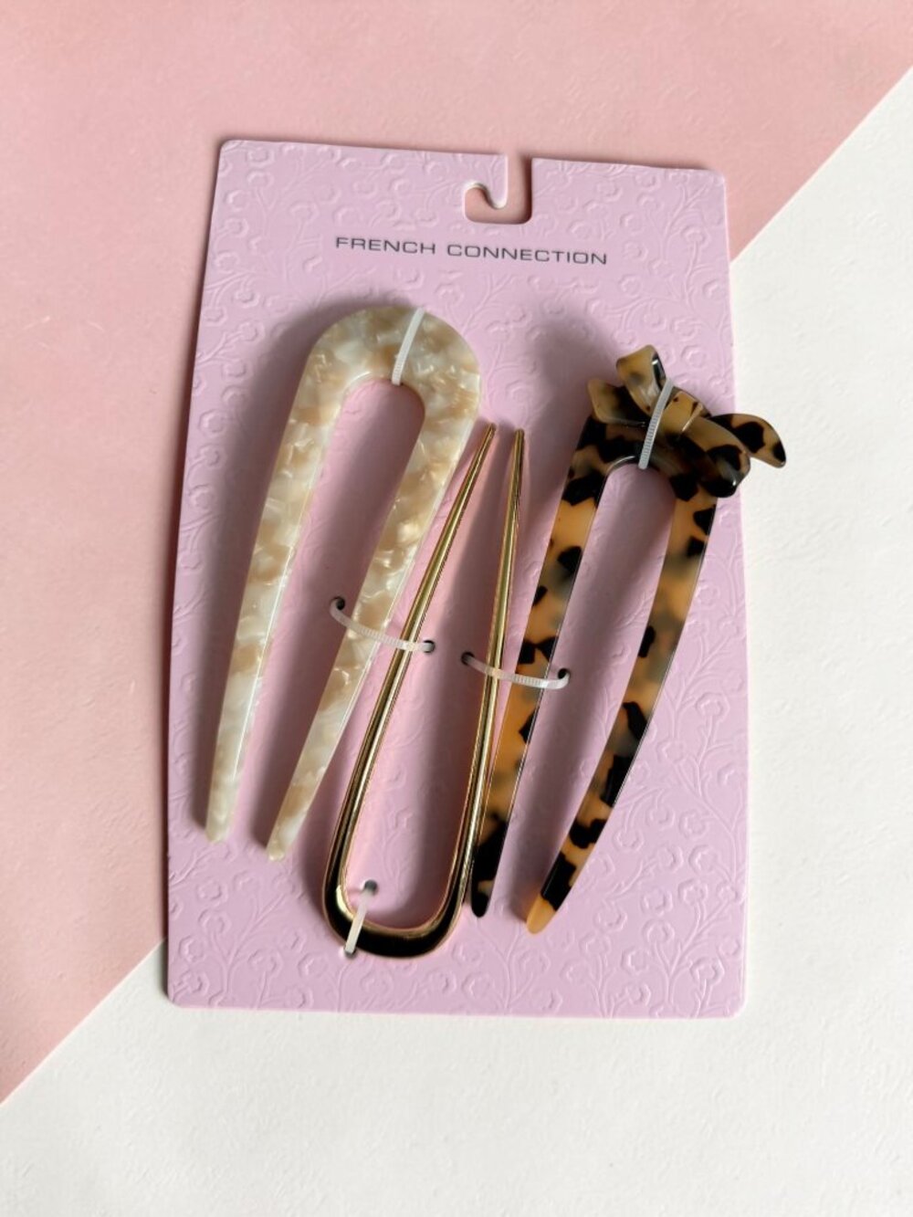 FRENCH CONNECTION Set of 3 French Hair Pins NEW